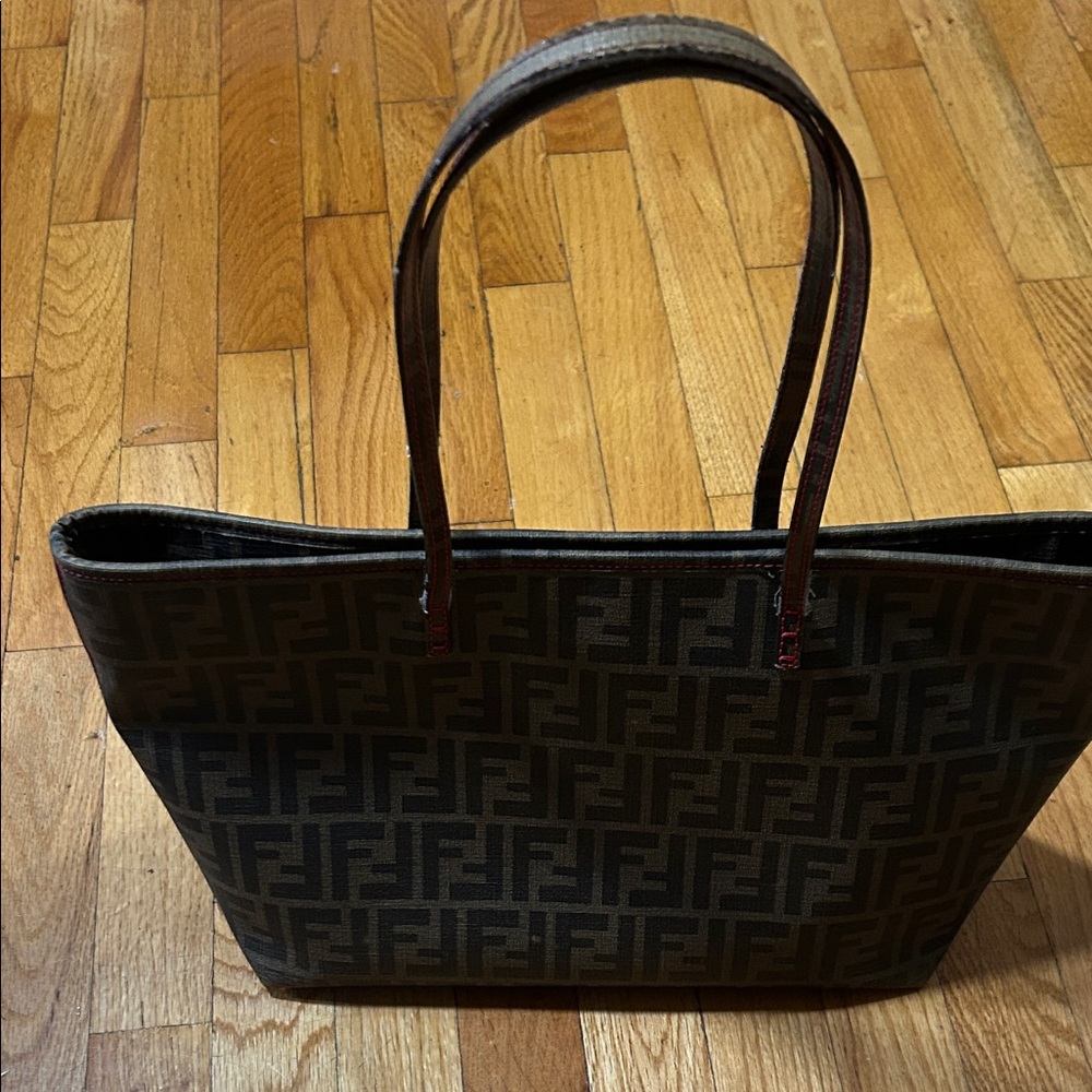 Fendi Black and Brown FF Logo Tote
